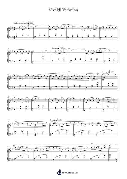 Vivaldi Variation Sheet Music by Florian Christl-Arr.Bulwatt Beergrant