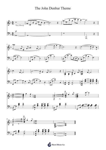 The John Dunbar Theme Sheet Music by John Barry-Arr.Wano'neil Orn