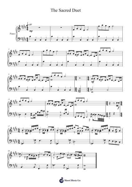 The Sacred Duet Sheet Music by Toru Minegishi-Arr.Snowcol