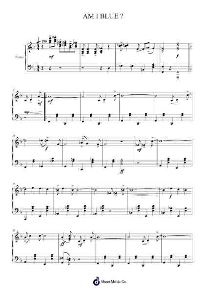 Am I Blue? Sheet Music by Grant Clarke/Harry Akst-Arr.Elroygale Whvan