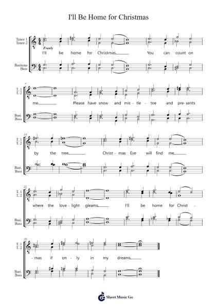 I'll Be Home for Christmas Sheet Music by Bing Crosby-Arr.Humlouie