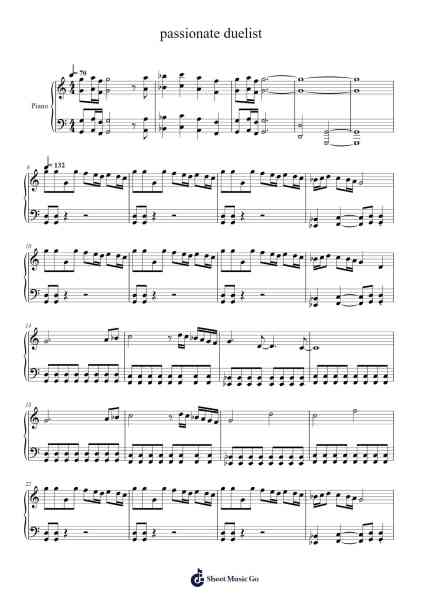 passionate duelist Sheet Music by boytogo-Arr.Geward Mansloyd