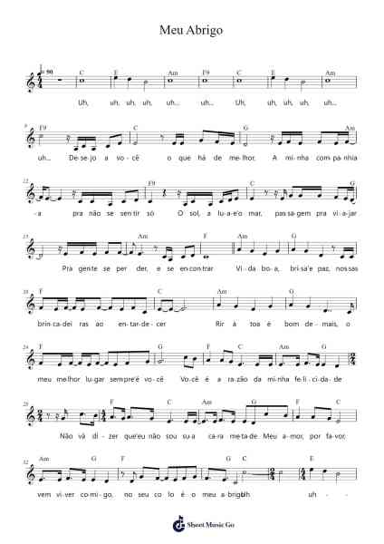 Meu Abrigo Sheet Music by Melim-Arr.Gunnd
