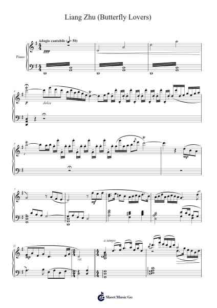 Liang Zhu (Butterfly Lovers) Sheet Music by Ryan Zhu-Arr.Leethey Yvetteroll