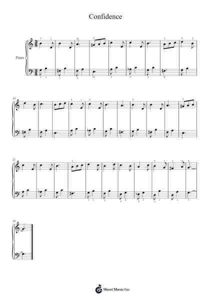 Confidence Sheet Music by Vogtbald Clarkbe-Arr.Ldad Jeanvan