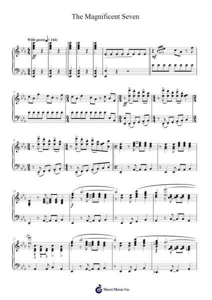 The Magnificent Seven Sheet Music by Elmer Bernstein-Arr.Ellyle Hunrhys