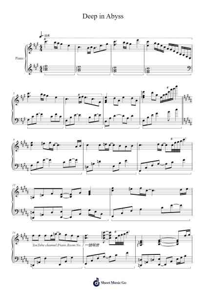 Deep in Abyss Sheet Music by Masahiro "Godspeed" Aoki-Arr.Hoodda Mauglis
