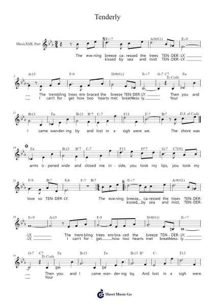 Tenderly Musica per pianoforte di Walter Gross - Arr.Hulking Chilmund