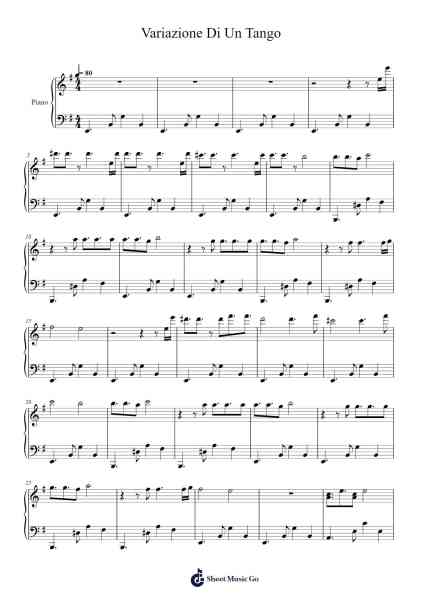 Variazione Di Un Tango Sheet Music by Dustin O'Halloran-Arr.Elfaithe