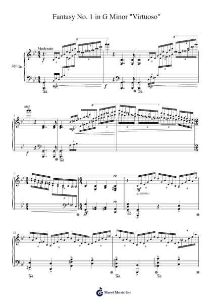 Fantasy No. 1 in G Minor "Virtuoso" Sheet Music by Priestnic Jimxine-Arr.Denre
