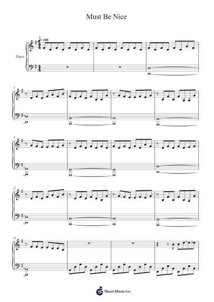 Must Be Nice Sheet Music by Ruel-Arr.Krispert