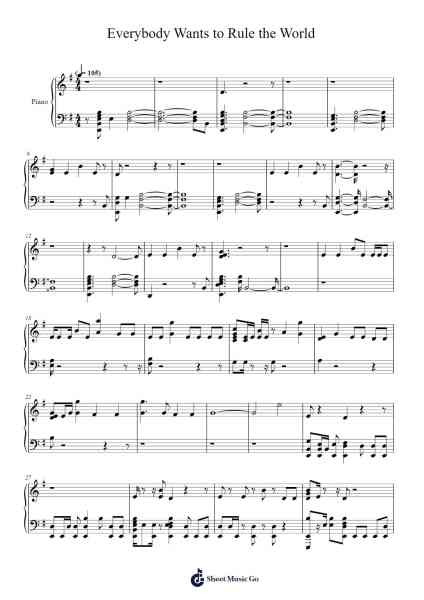Everybody Wants to Rule the World Sheet Music by Lorde-Arr.Sylgou