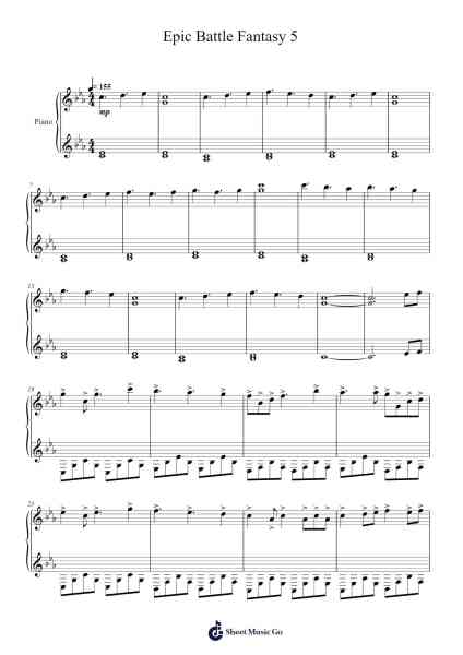 Epic Battle Fantasy 5 Sheet Music by Phyrnna-Arr.Paggai Noelsay