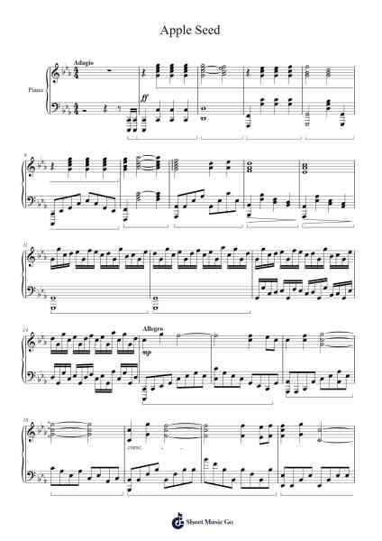 Apple Seed Sheet Music by Hiroyuki Sawano-Arr.Borgriel