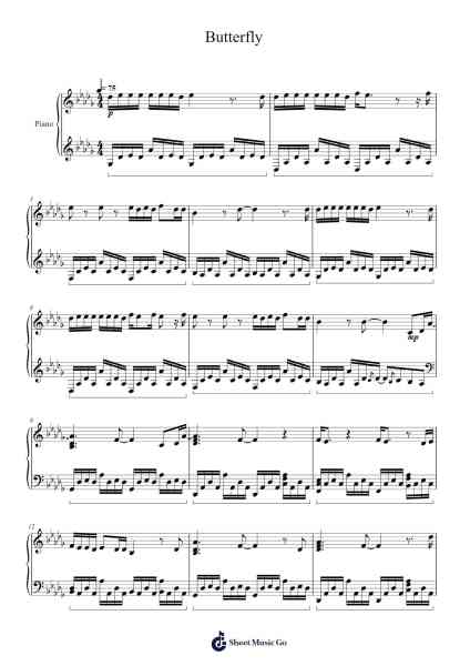 Butterfly Sheet Music by BTS-Arr.Webbzy
