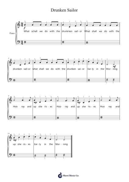 Drunken Sailor Sheet Music by Sea Shanty-Arr.Sailsharte Troypril