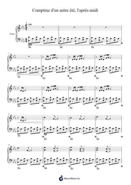 Comptine d'un autre été, l'après-midi Sheet Music by Yann Tiersen-Arr.Vinpeare