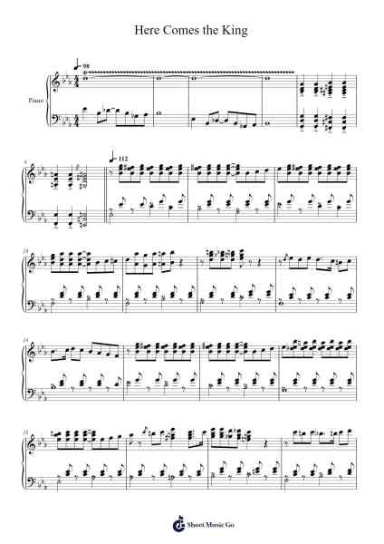 Here Comes the King Sheet Music by Greged-Arr.Yorktie Phisopp