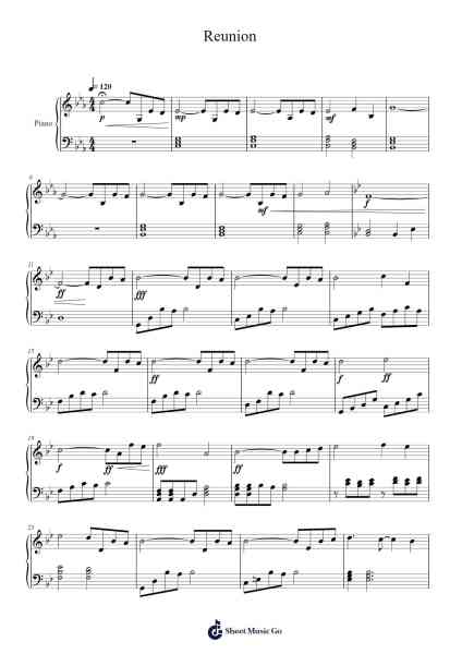 Reunion Sheet Music by Hans Zimmer-Arr.Jenrene Fares
