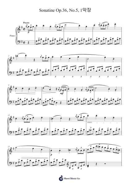Sonatine Op. 36, No. 5, I. Allegro con spirito Sheet Music by Muzio Clementi-Arr.Griries