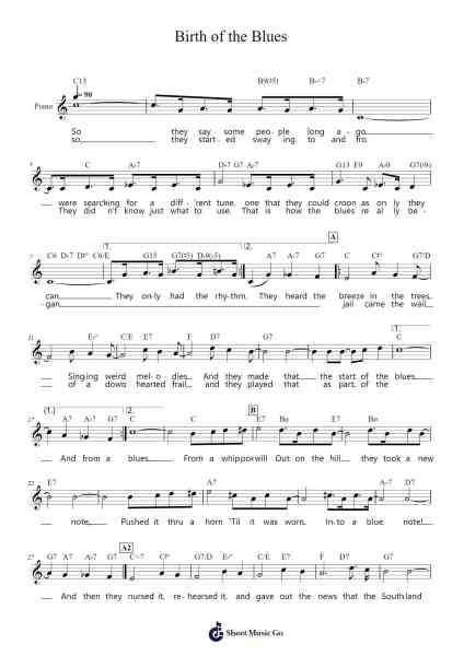 Birth of the Blues Sheet Music by Ray Henderson-Arr.Attmen Keycie