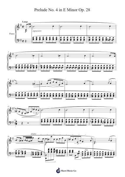 Prelude No. 4 in E Minor, Op. 28 Sheet Music by Frédéric Chopin-Arr.Kingsgust