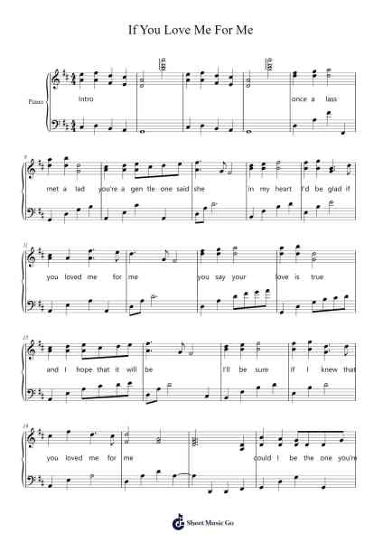 If You Love Me For Me Sheet Music by Arnie Roth-Arr.Louiefie