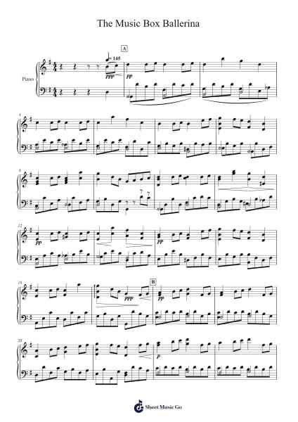 The Music Box Ballerina Sheet Music by Dannyboy666-Arr.Penstowe Beardwells