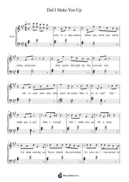 Did I Make You Up Sheet Music by half•alive-Arr.Wayhume Dwightrey