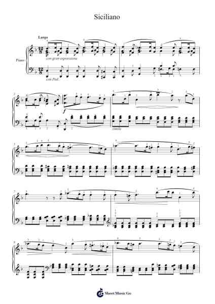 Siciliano Sheet Music by Johann Sebastian Bach-Arr.Latckens