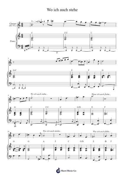 Wo ich auch stehe Sheet Music by Albert Frey-Arr.Kensibyl
