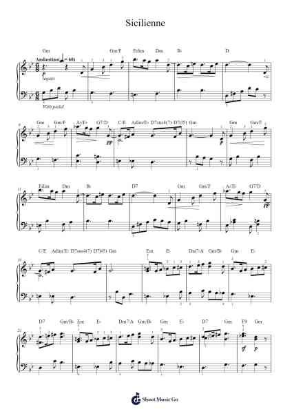 Sicilienne, Op. 78 Sheet Music by Gabriel Fauré-Arr.Duttraine