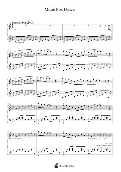 Music Box Dancer Sheet Music by Frank Mills-Arr.Osrias Drewnia