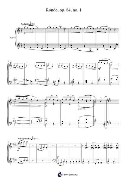Rondo, Op. 84, No. 1 Sheet Music by Béla Bartók-Arr.Wrightcia Leighgai