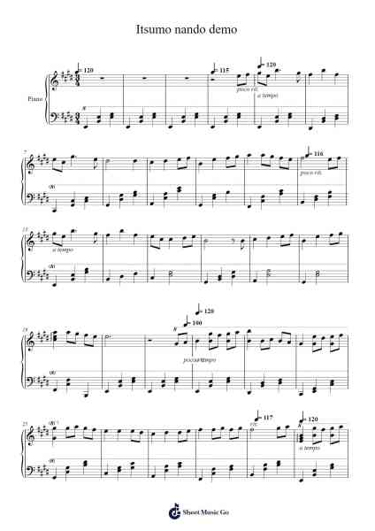 Itsumo nando demo (Always with me) Sheet Music by Kimura Yumi-Arr.Bulgy Boylebaird