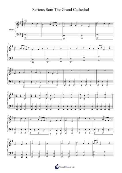 Serious Sam The Grand Cathedral Sheet Music by Damjan Mravunac-Arr.Wrightxon Tinett