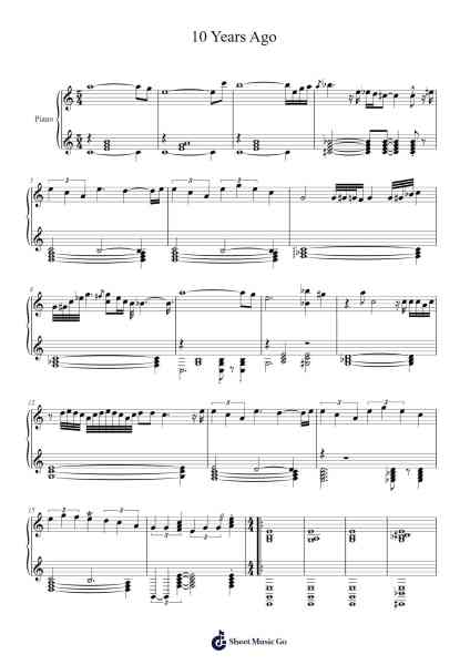 10 Years Ago Sheet Music by FKJ-Arr.Leaglan Piersmar