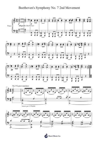 Exercises based on Beethoven's Symphony No. 7 (2nd movement) Sheet Music by Robert Schumann-Arr.Natpold Vinvin