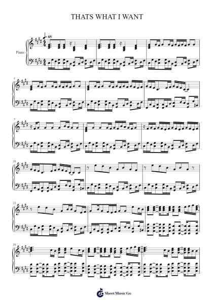 THATS WHAT I WANT Sheet Music by Lil Nas X-Arr.Pearghes Feltle