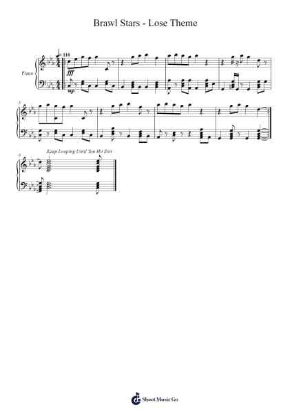 Brawl Stars - Lose Theme Sheet Music by Marrol Jusckle-Arr.Cherlius Bunearl