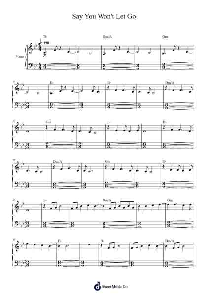 Say You Won't Let Go Sheet Music by James Arthur-Arr.Quinliet