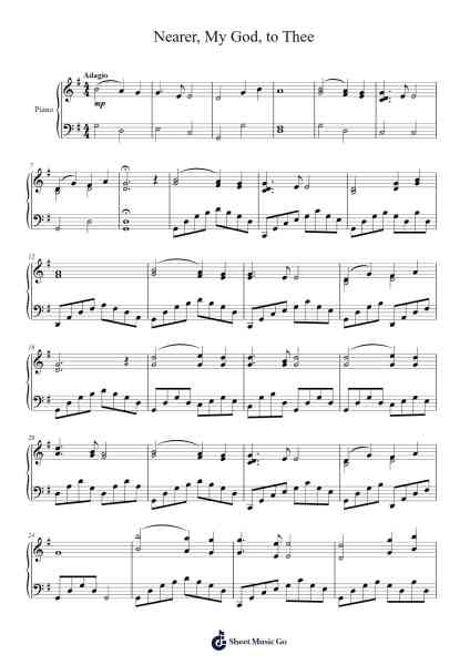 Nearer, My God, to Thee Sheet Music by Lowell Mason-Arr.Caewald Tabpritt