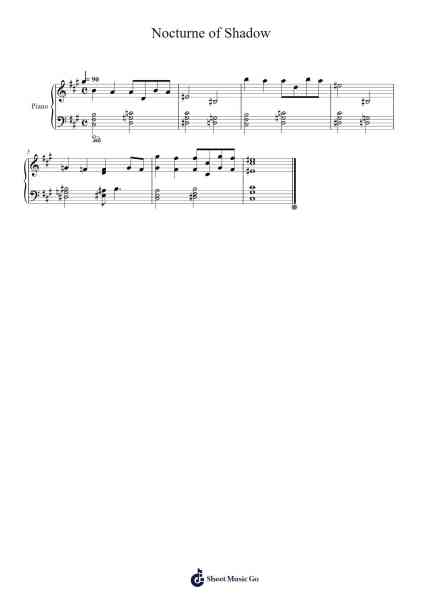 Nocturne of Shadow Sheet Music by Koji Kondo-Arr.Louann Bonpe