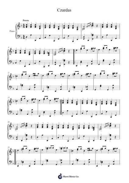 Czardas Sheet Music by Dywood Youngpound-Arr.Hoyving