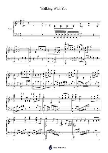 Walking With You Sheet Music by Yasunori Mitsuda-Arr.Pubey