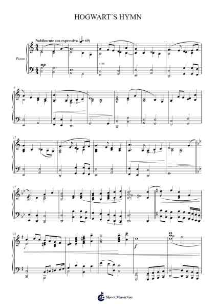 Hogwarts Hymn Sheet Music by Patrick Doyle-Arr.Mollpag