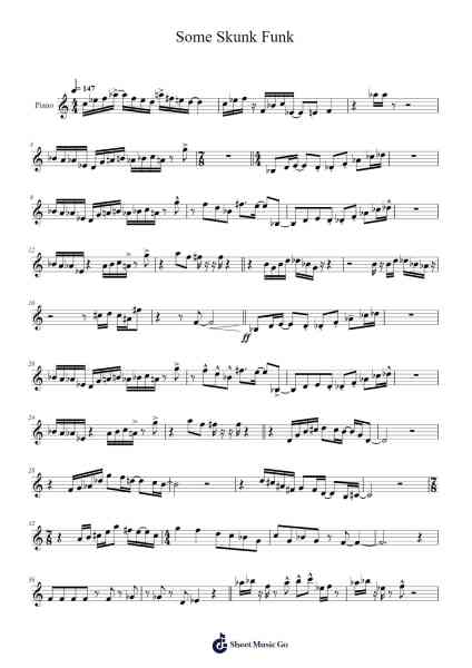 Some Skunk Funk Sheet Music by Brecker Brothers-Arr.Sumia