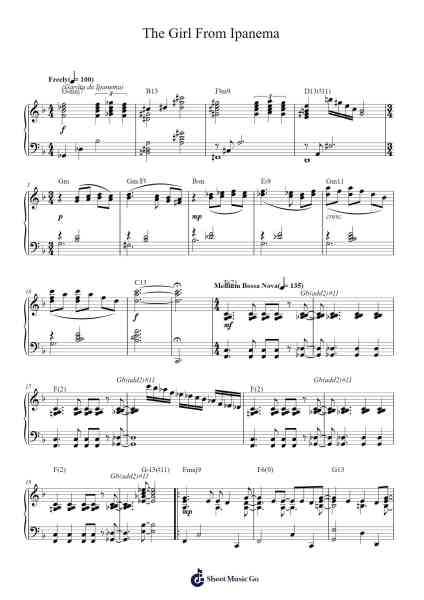 The Girl From Ipanema Sheet Music by Antônio Carlos Jobim-Arr.Turdrea