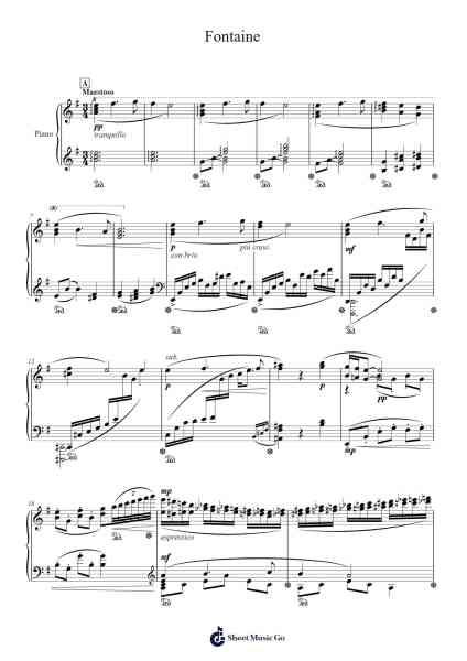 Fontaine - Advanced Piano Solo Sheet Music by HOYO-MiX-Arr.Sonfy Strasie