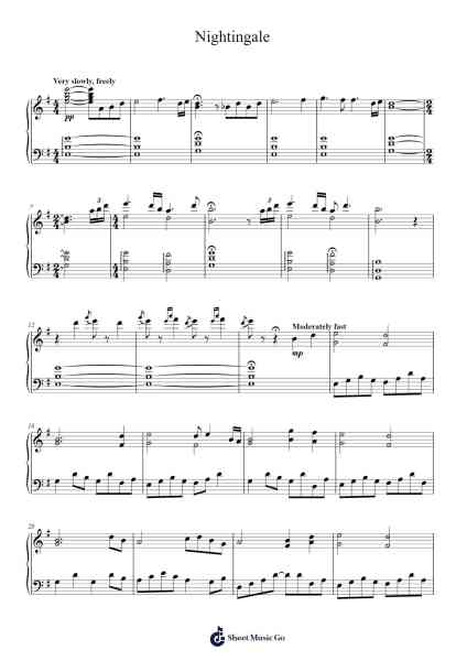 Nightingale Sheet Music by Yanni-Arr.Restan
